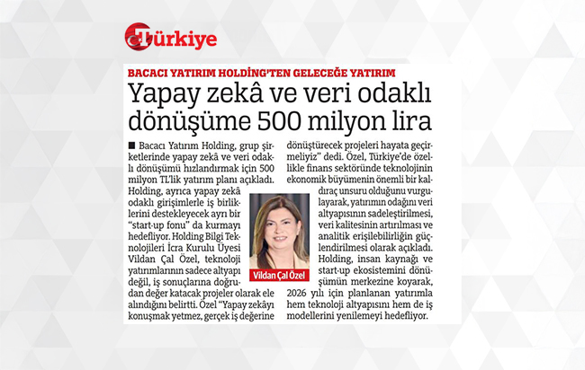 Yapay zekâ ve veri odaklı dönüşüme 500 milyon lira