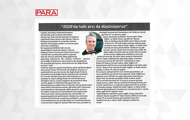 2026’da halk arzı da düşünüyoruz