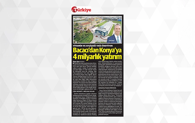 Bacacı’dan Konya’ya 4 milyarlık yatırım