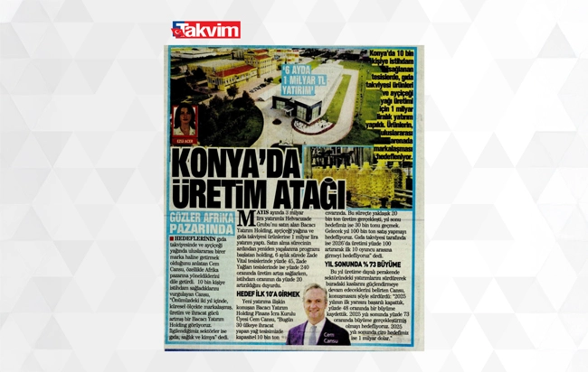 Konya’da üretim atağı